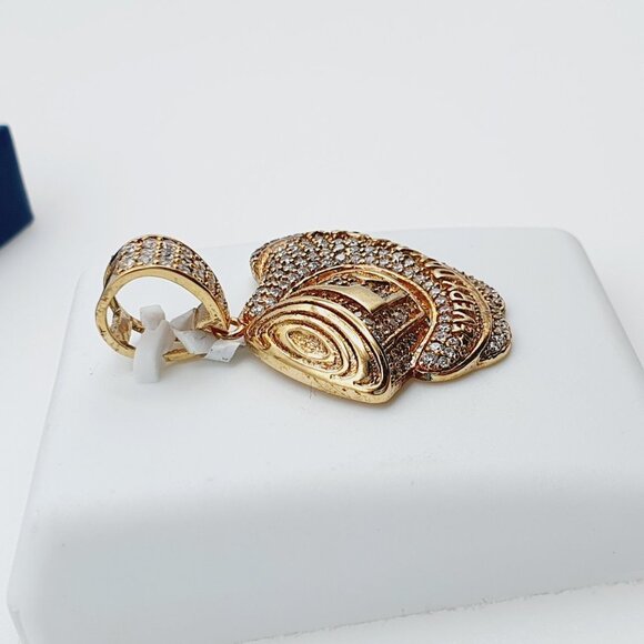 "14K Gold Plated Cubic Zircon Pendant, INUS1BR217 - Picture 8 of 9